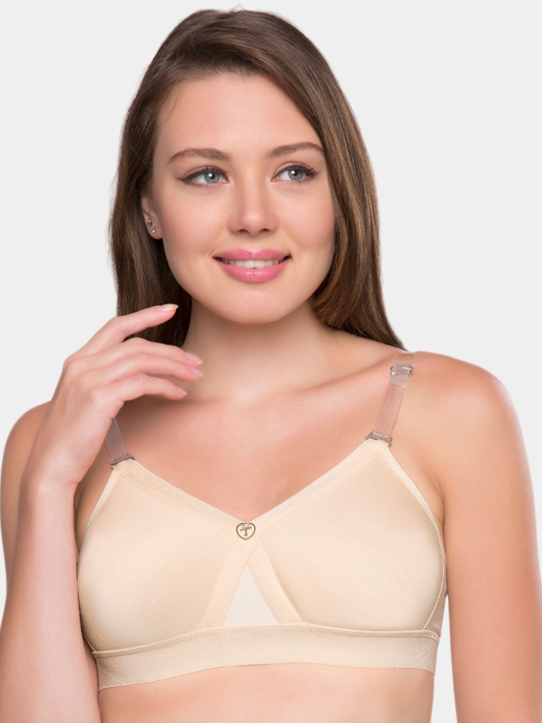 

Trylo ALPA Strapless Hosiery Cotton Non-Padded Non-Wired Seamless Molded T-Shirt Bra, Beige