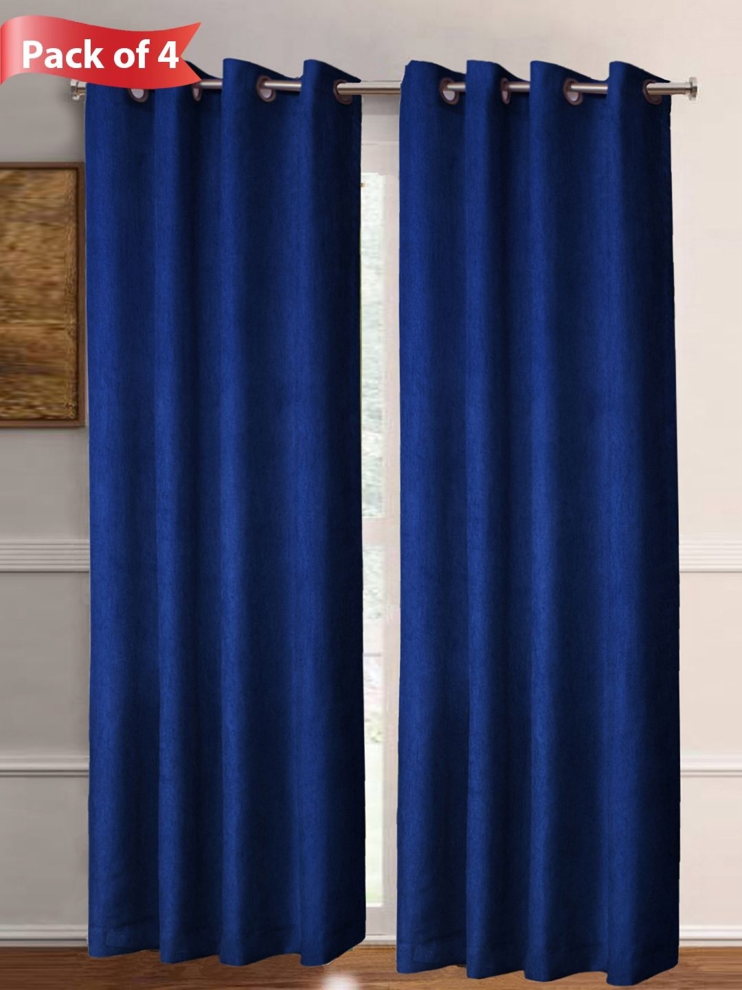 

Aura Blue Set of 4 Room Darkening Door Curtains