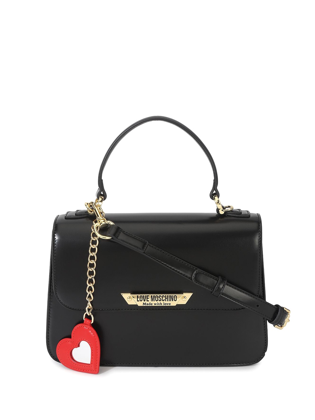 

LOVE MOSCHINO PU Structured Satchel, Black