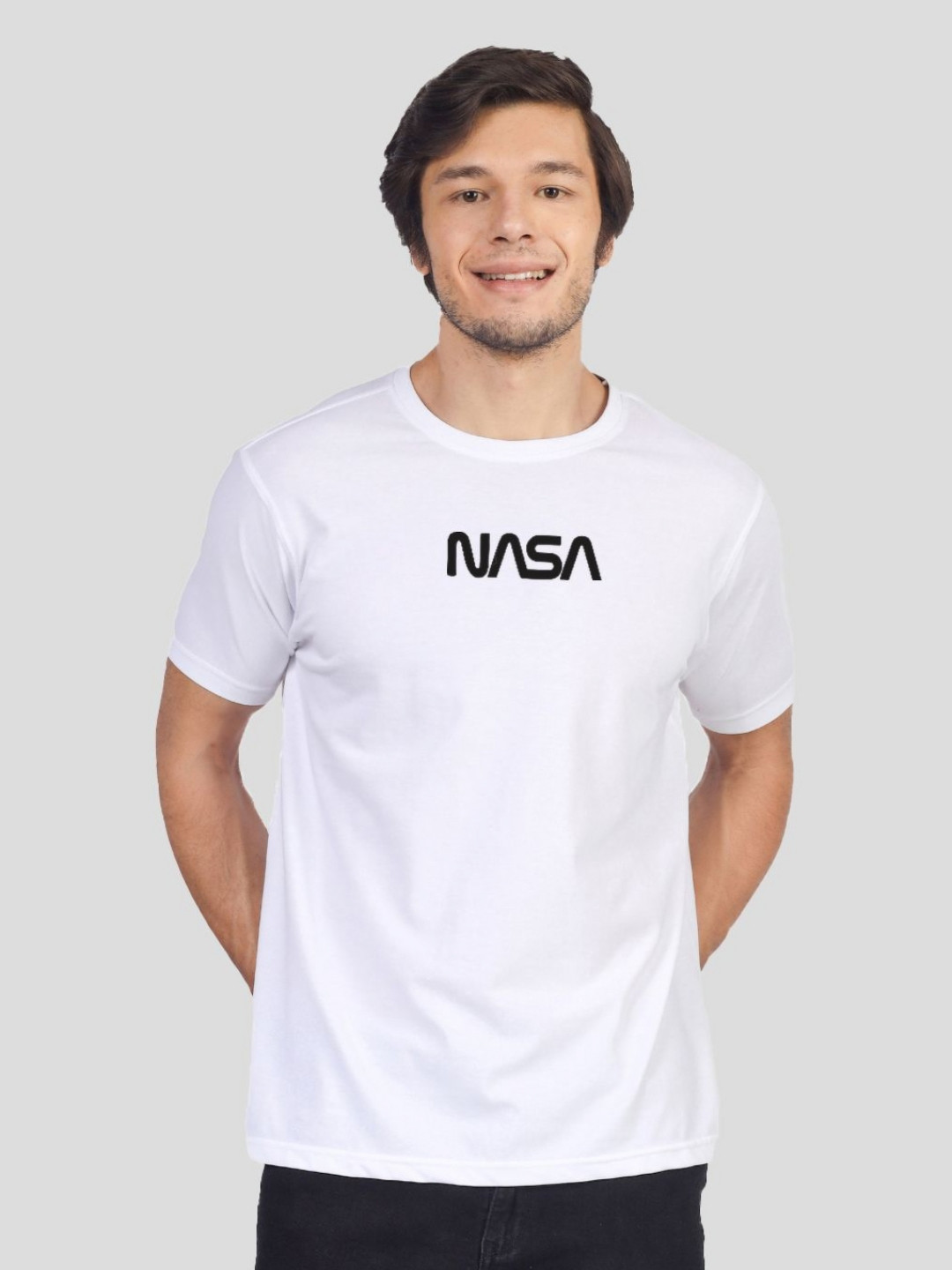 

Greylongg Men Typography Applique T-shirt, White
