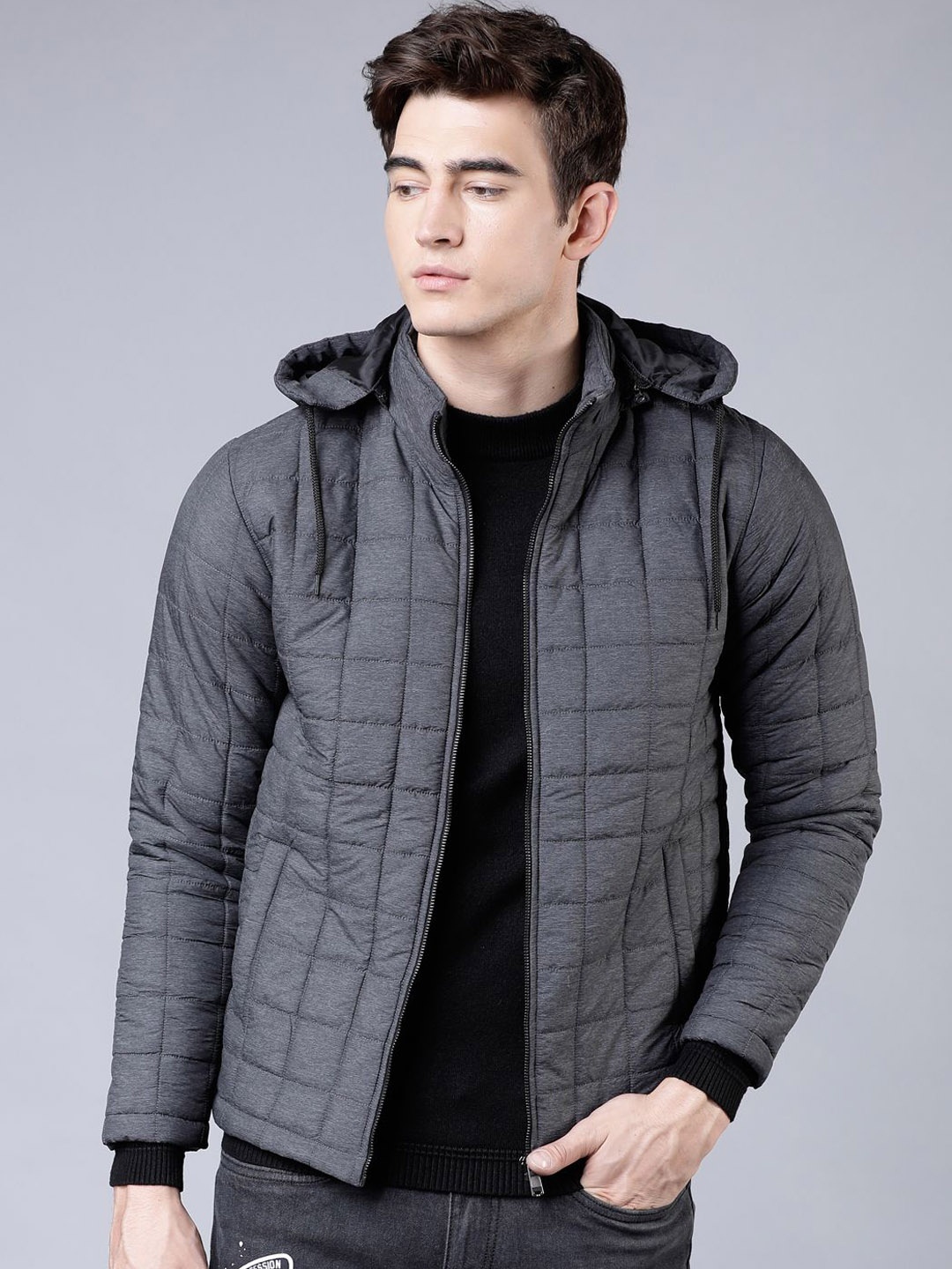 

HIGHLANDER Men Longline Puffer Jacket, Black