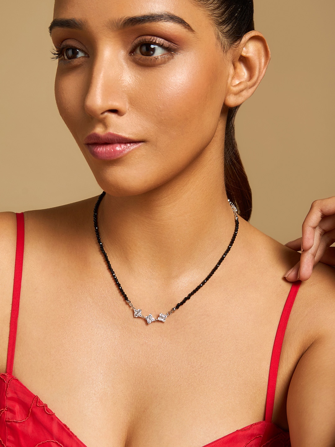 

Kushal's Fashion Jewellery Rhodium-Plated Necklace, Silver