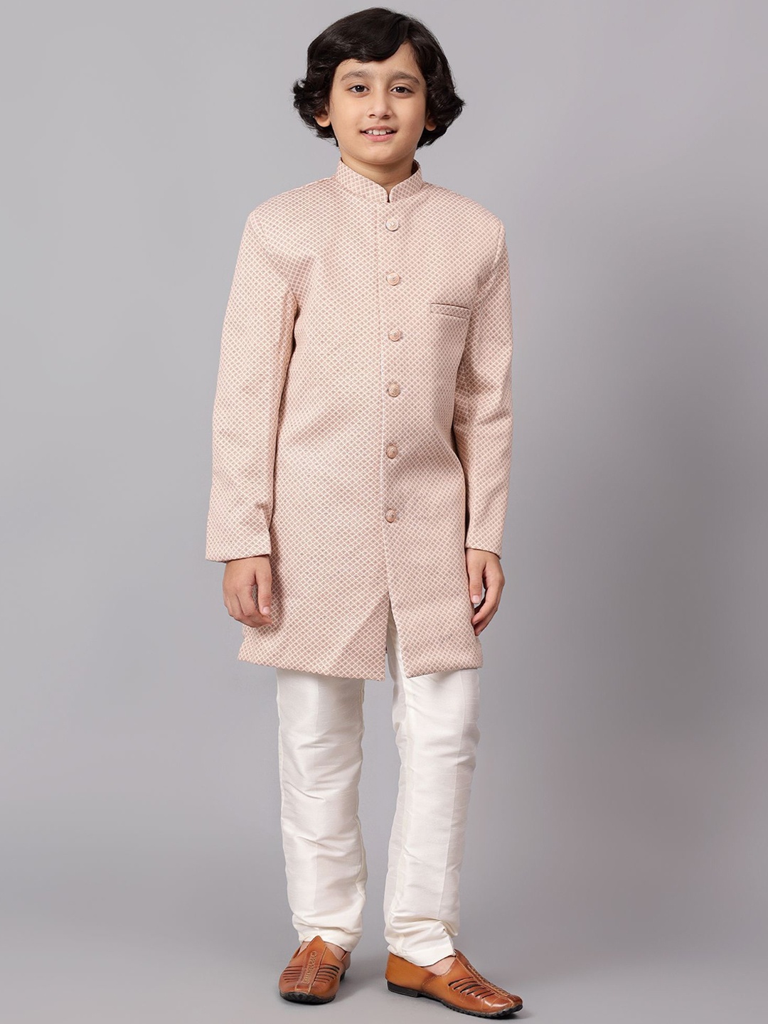 

BAESD Boys Self-Designed Sherwani Set, Peach