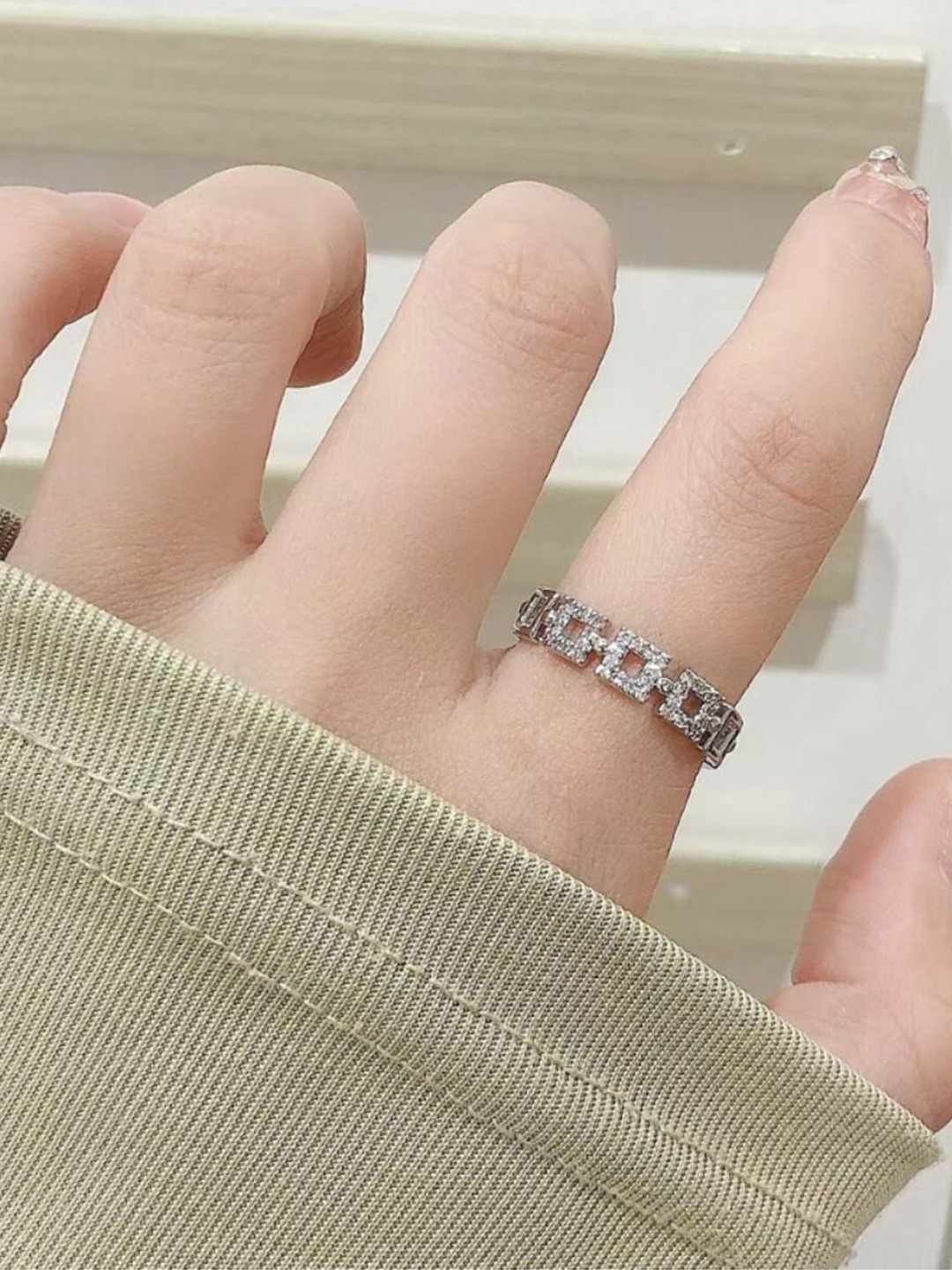 

SALTY Silver Plated Stone Studded Finger Ring