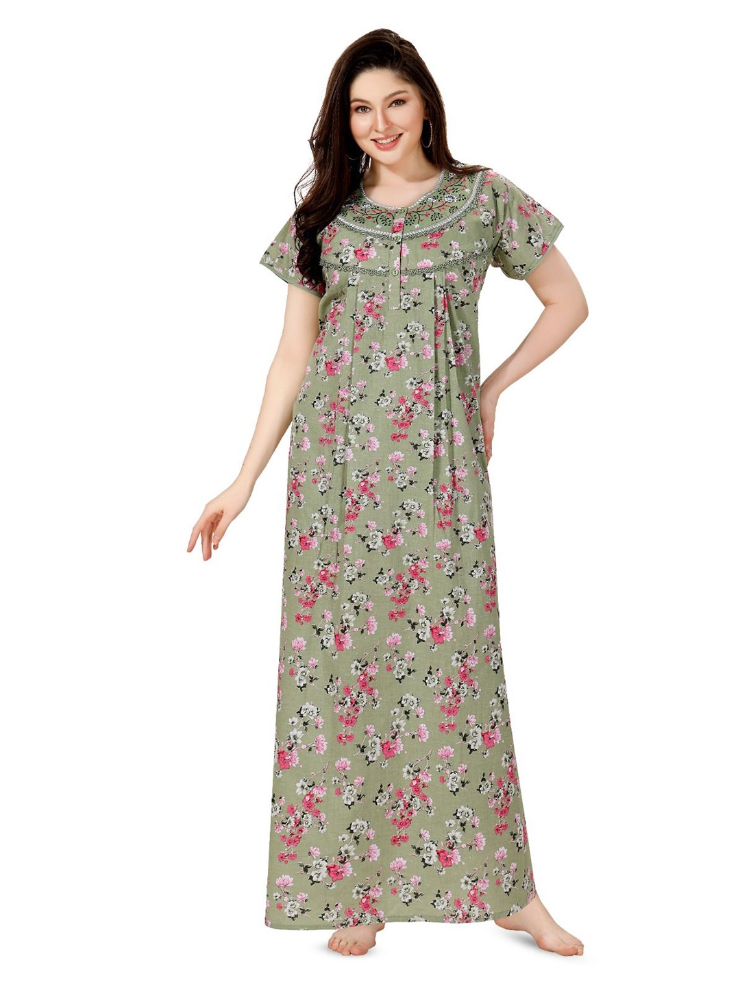 

Soulemo Printed Everyday Maxi Nightdress, Green