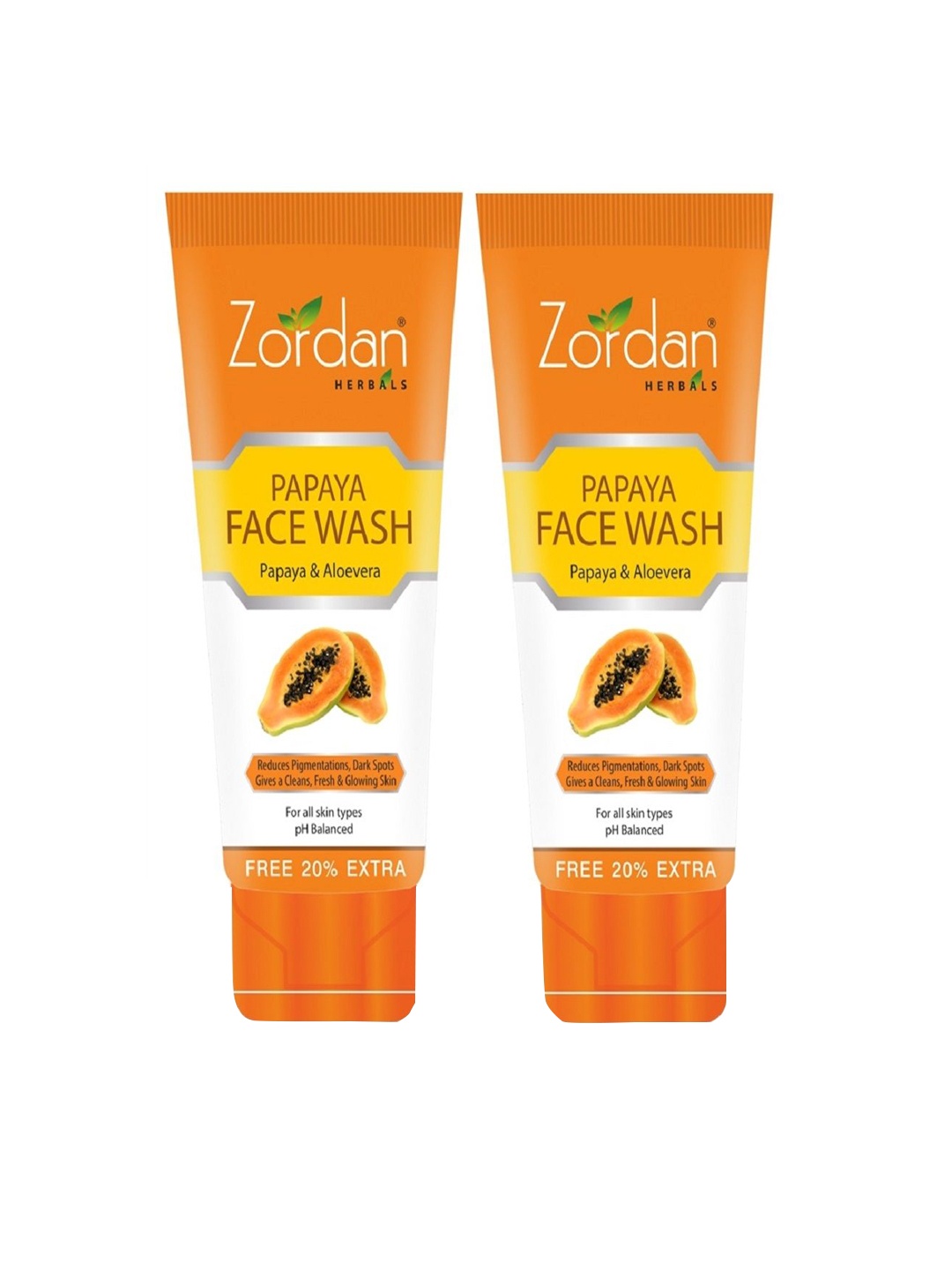 

ZORDAN Papaya Set Of 2 Removing Pigmentation & Blemishes Face Wash-120 ml each, Yellow