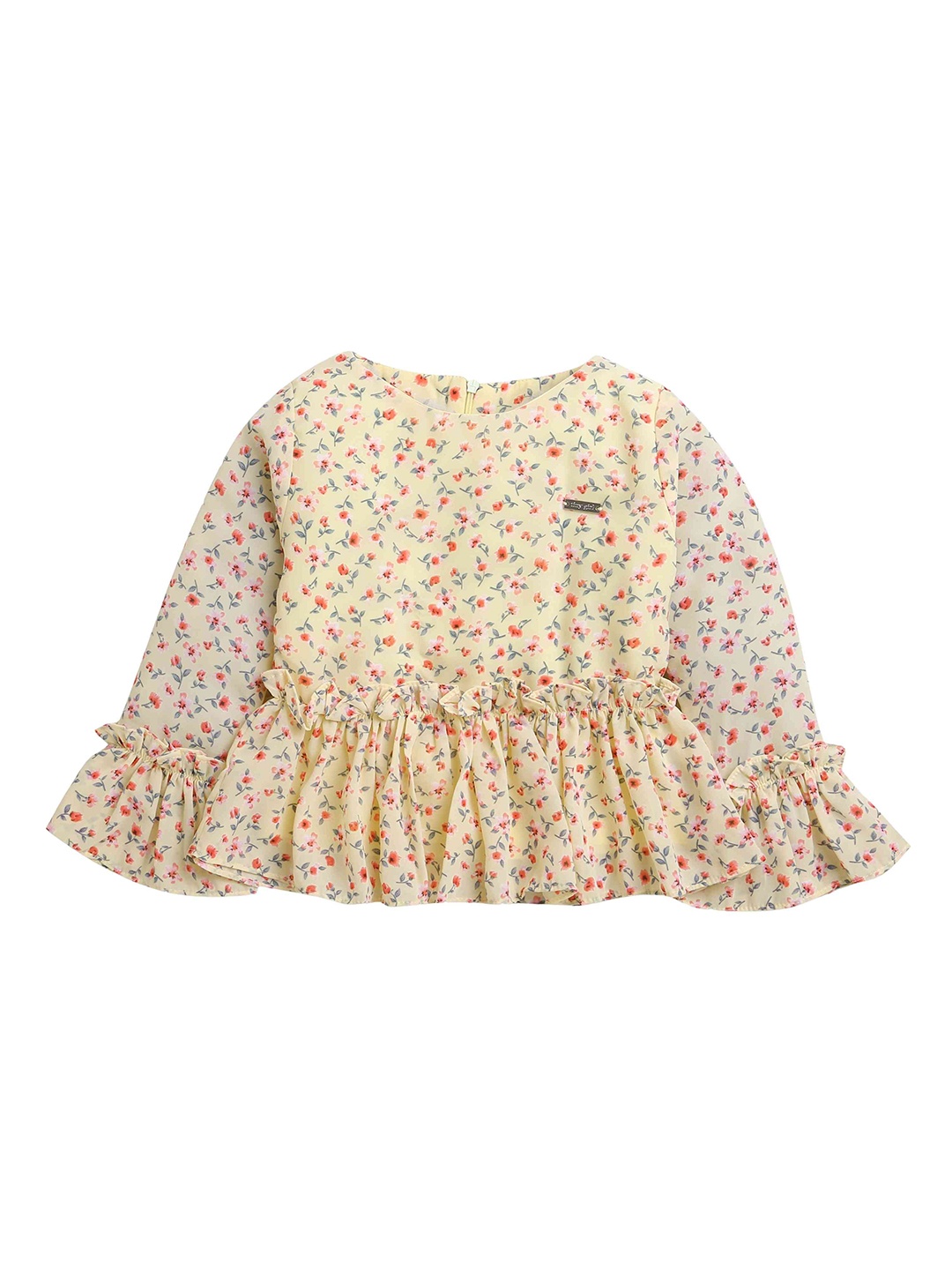 

Tiny Girl Girls Floral Printed Round Neck Top, Yellow