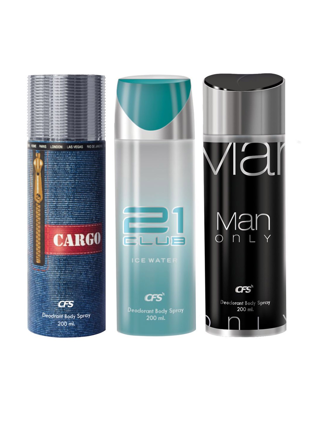 

CFS Set Of 3 Deodorant Body Spray- 200ml Each, Blue