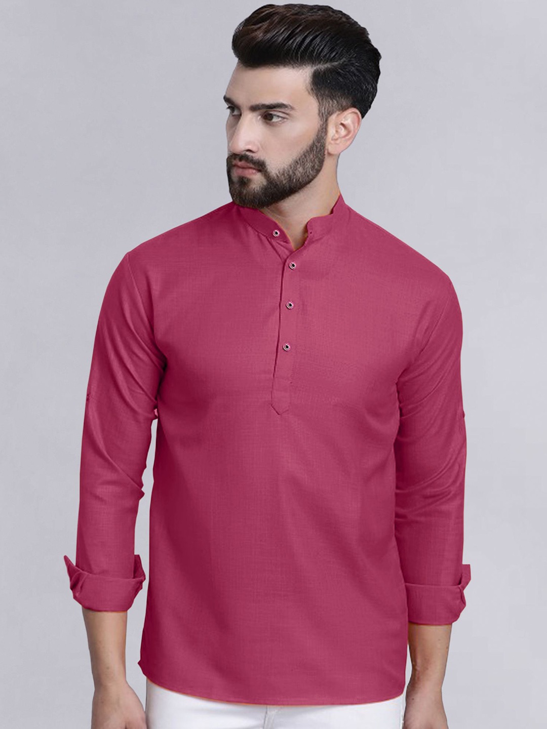

allan peter Men Thread Work Kurta, Purple