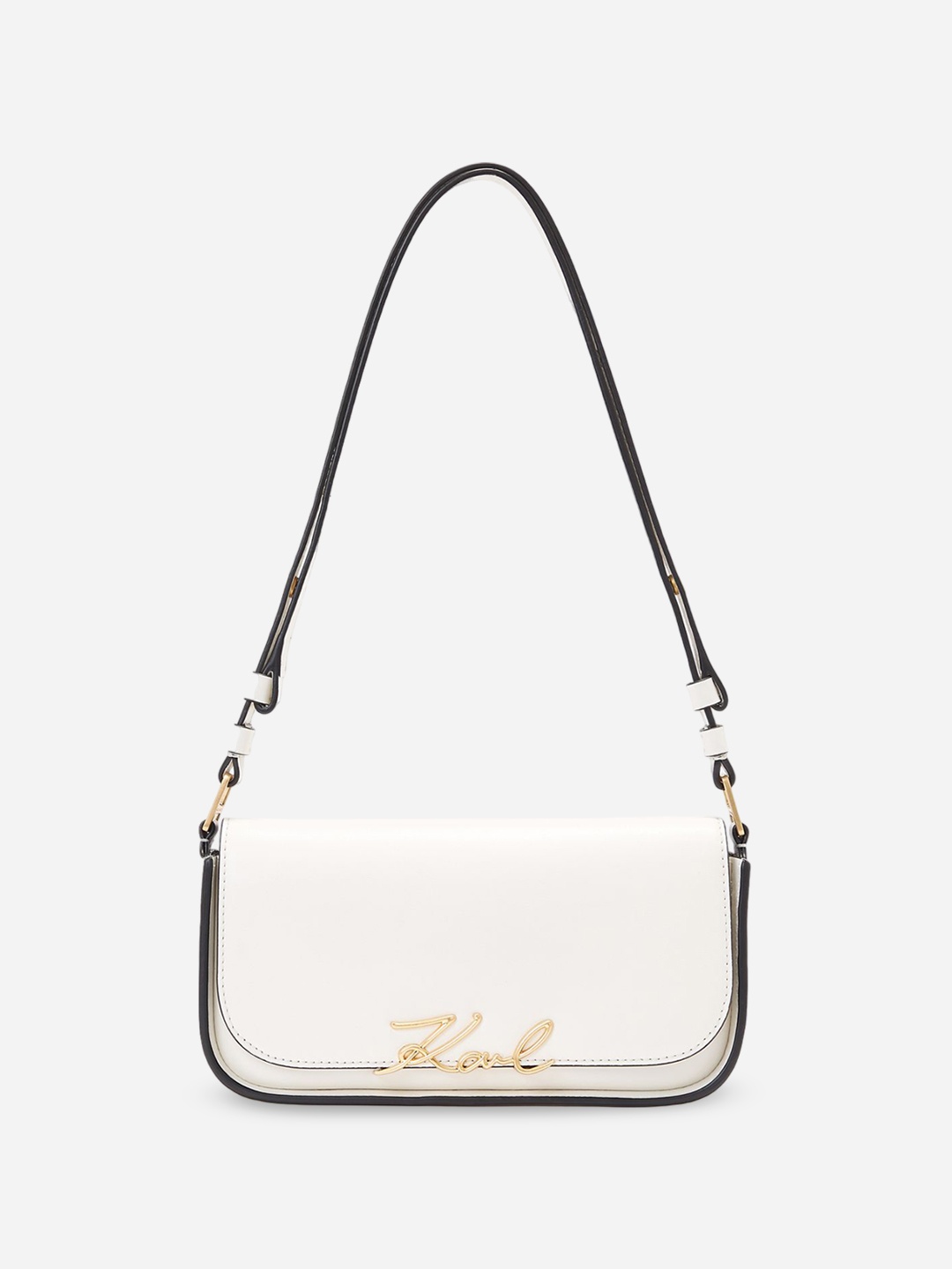 

Karl Lagerfeld Leather Half Moon Sling Bag, White