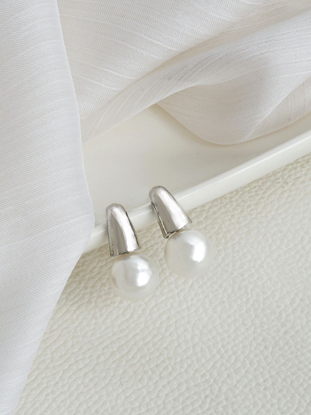 

JOKER & WITCH Nari Contemporary Stone-Studded Drop Earrings, White