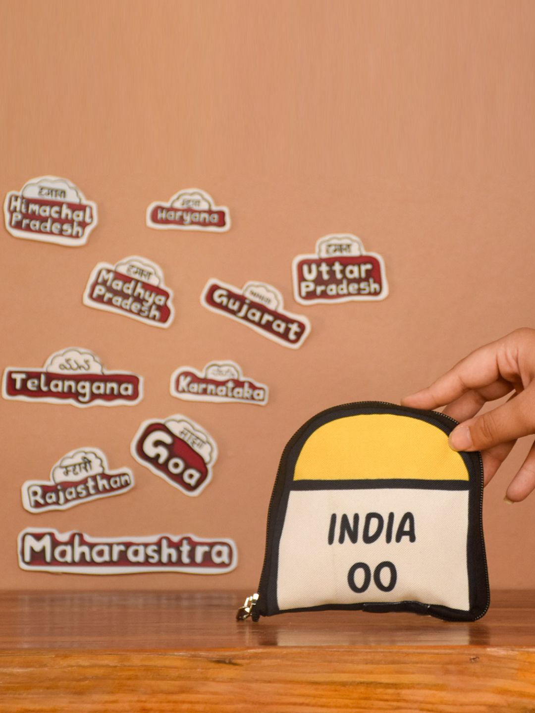 

Indigifts Textured Foldable Convertible Other Prints Tote Bag Travel Accessory, Yellow