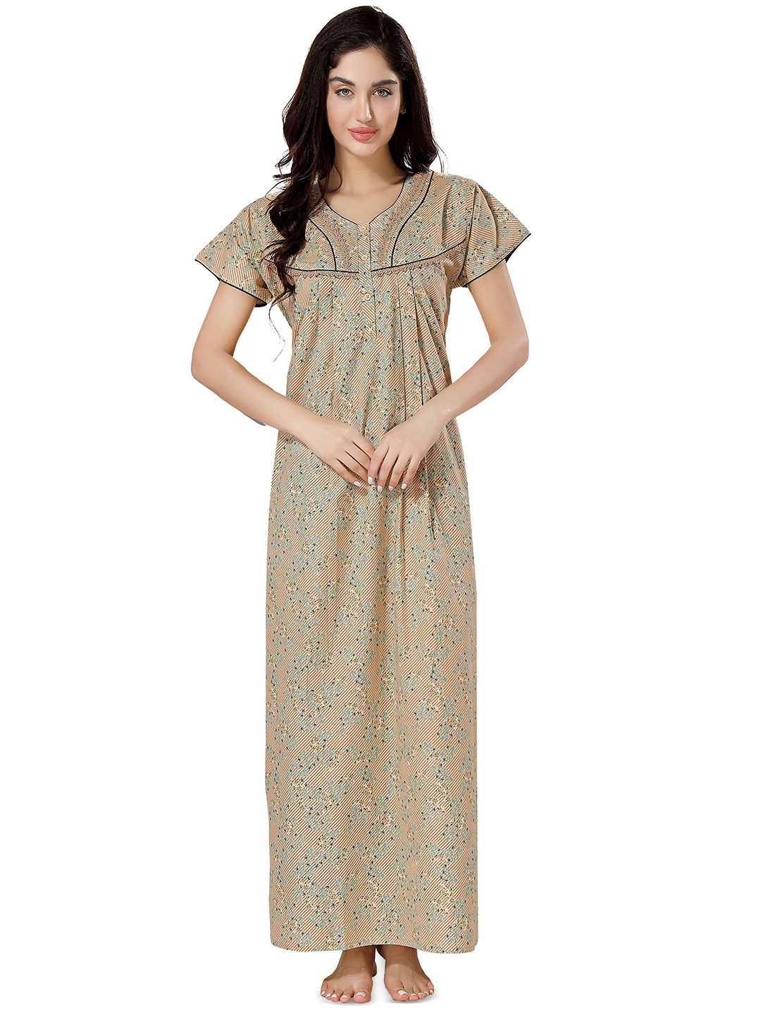 

Soulemo Printed Everyday Maxi Nightdress, Beige