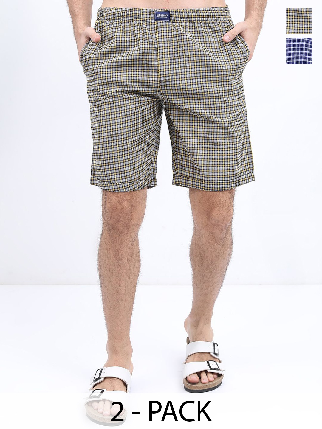 

HIGHLANDER Men Printed Chino Shorts, Blue