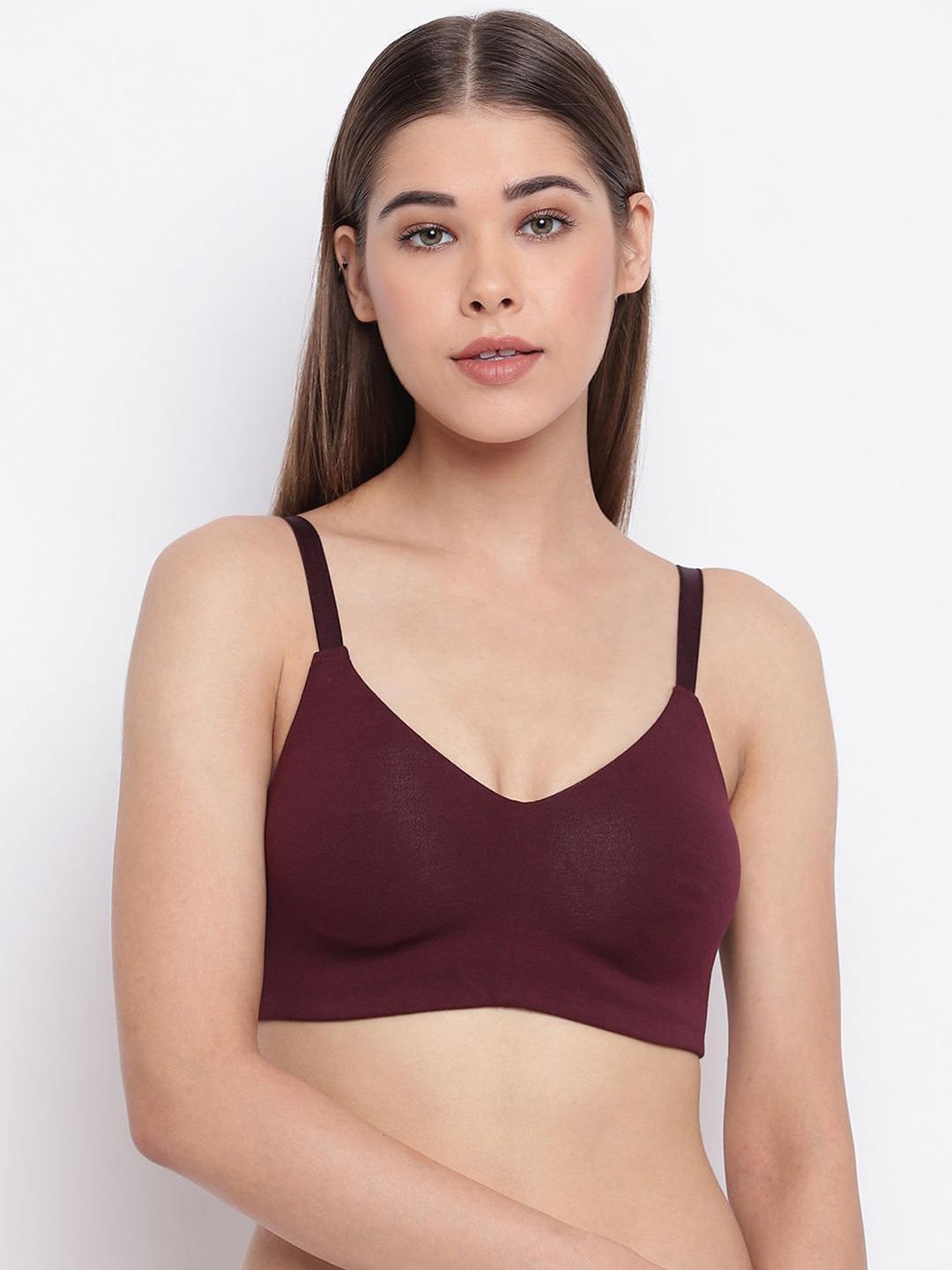 

Enamor Non Padded Wirefree High Coverage Sectioned Lift & Support Nursing Bra Mt02, Maroon