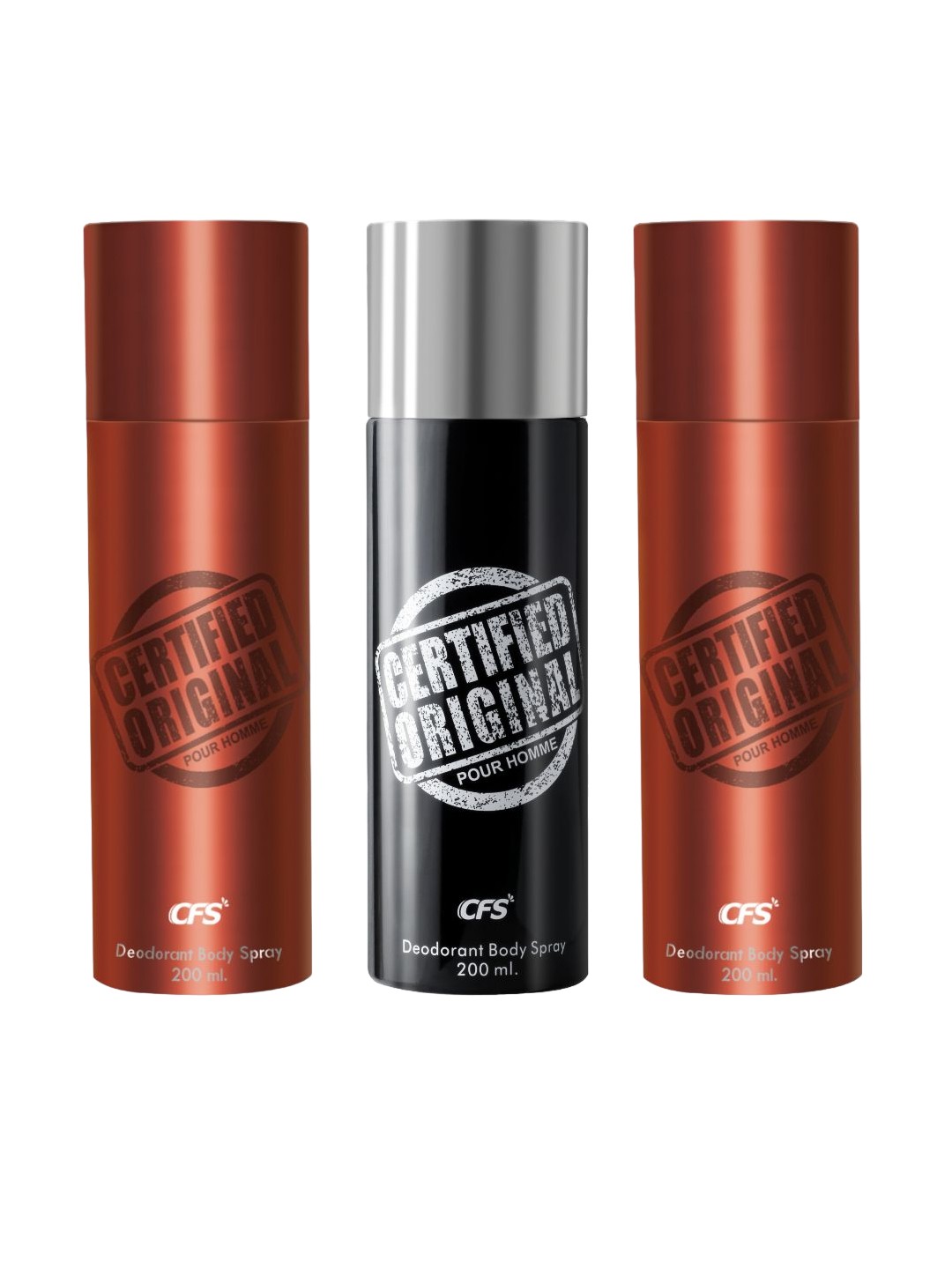 

CFS Set Of 3 Certified Original Long Lasting Deodorant Body Spray - 200ml Each, Red