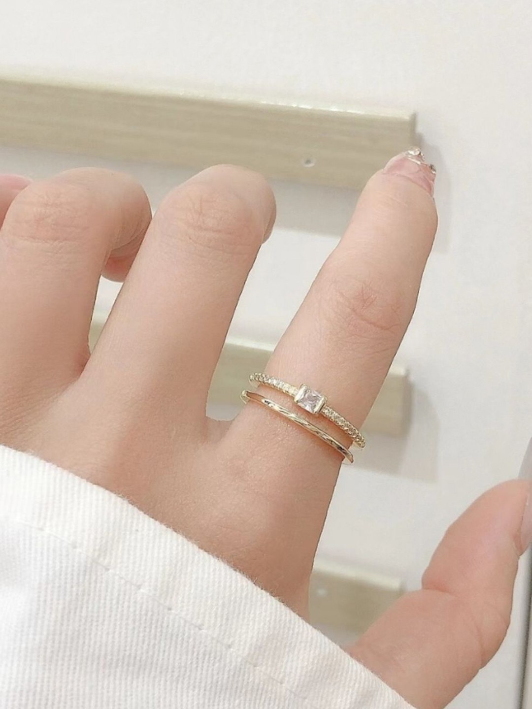 

SALTY Gold-Plated Stone Studded Finger Ring
