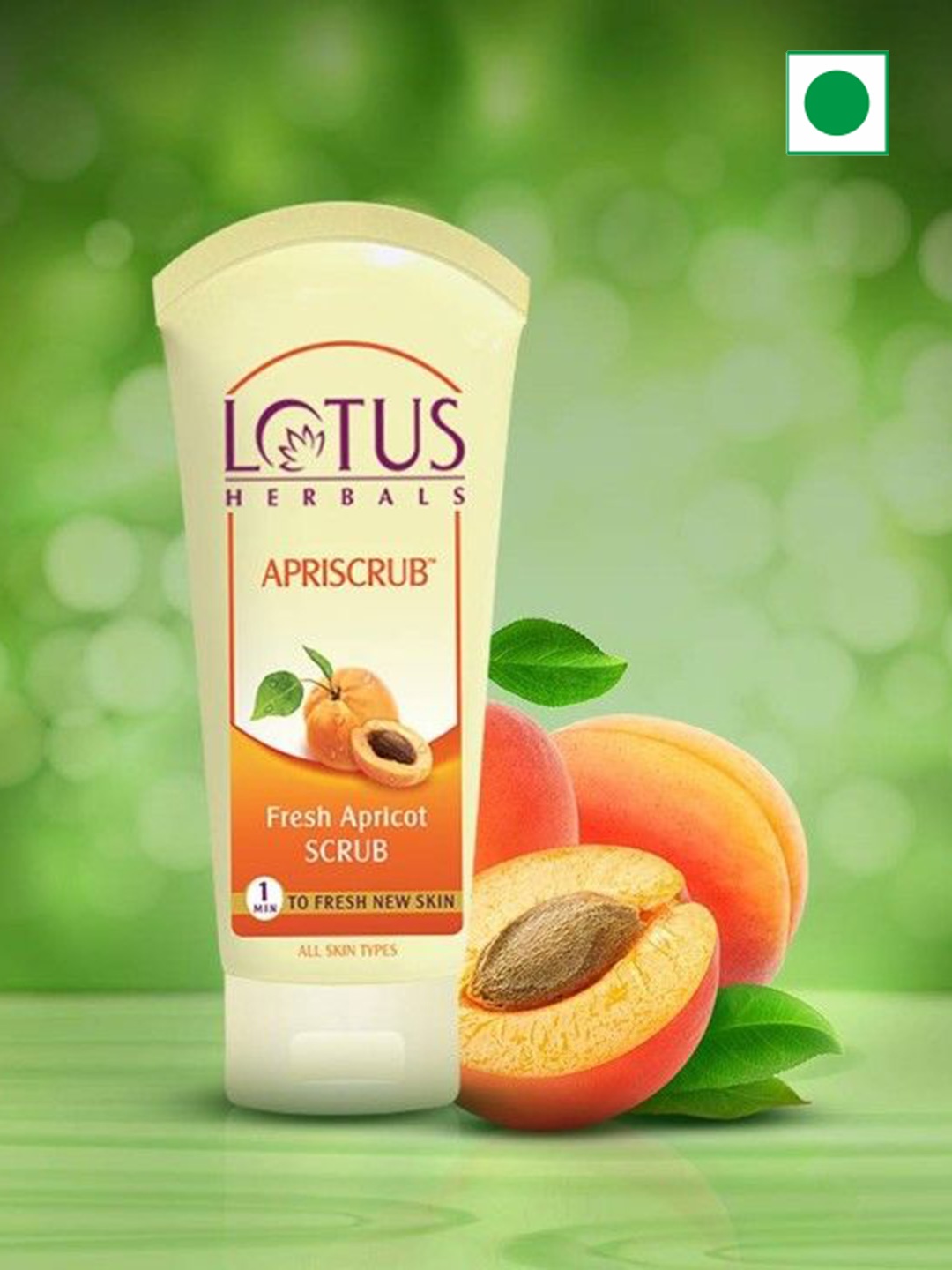 

Lotus Herbals Set Of 3 Apriscrub Fresh Apricot Face Scrub-100g Each, Cream