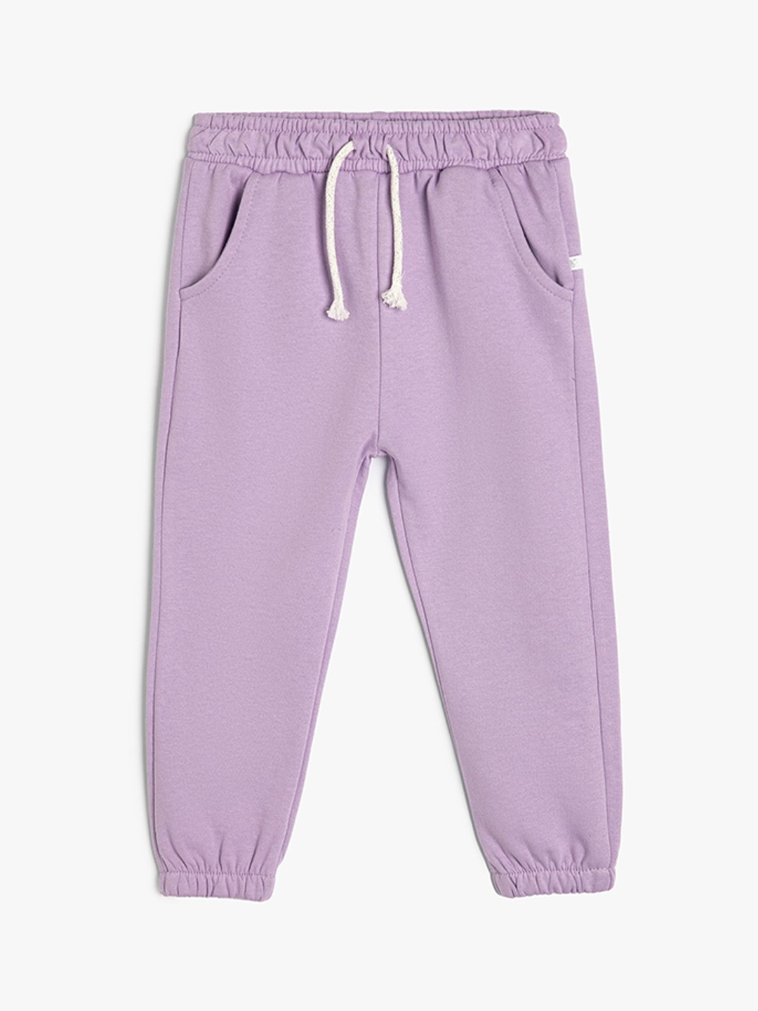 

Koton Girls Pure Cotton Mid-Rise Joggers, Purple