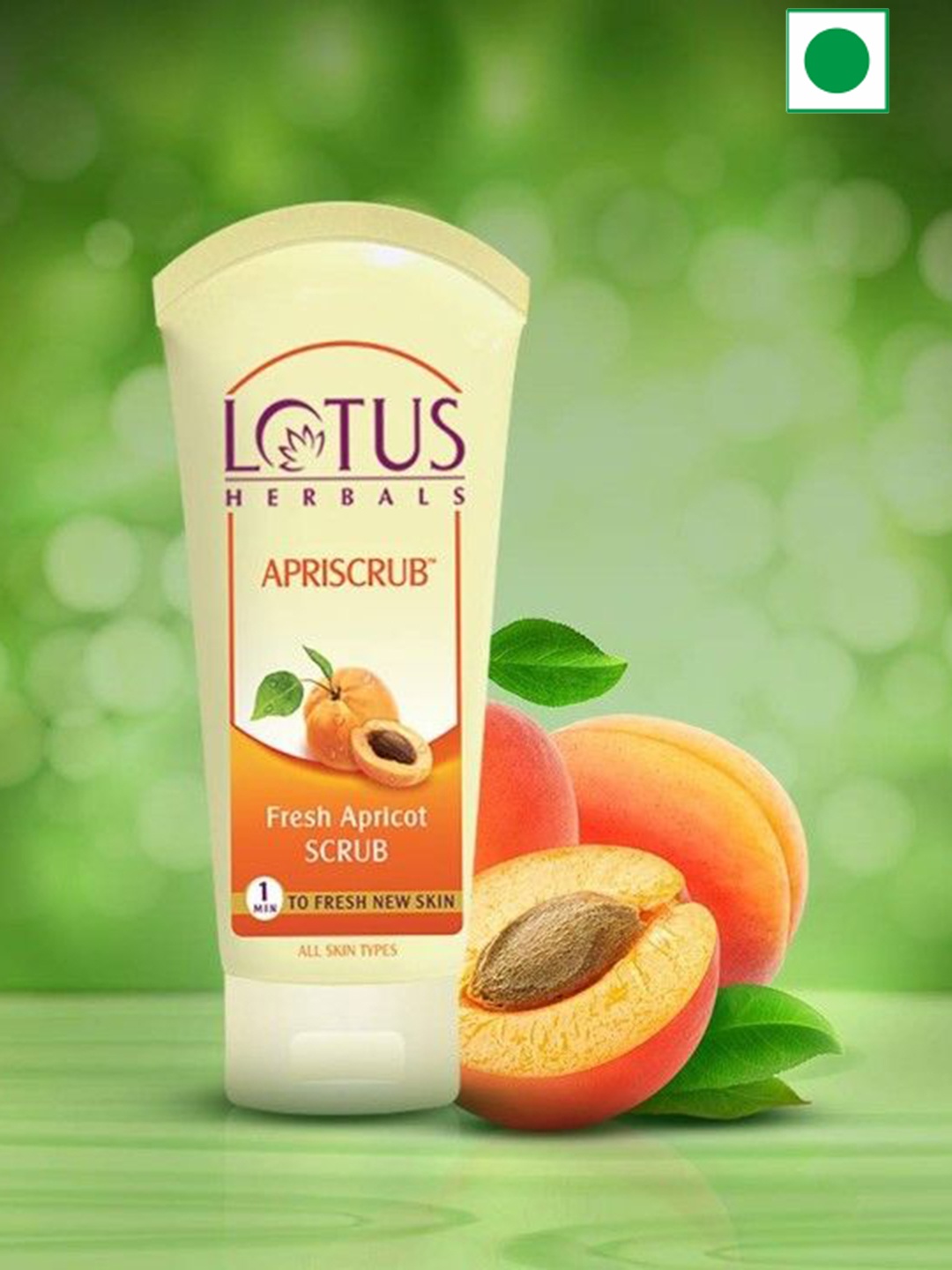 

Lotus Herbals Set Of 4 Apriscrub Fresh Apricot Natural Exfoliating Face Scrub- 125g Each, Cream