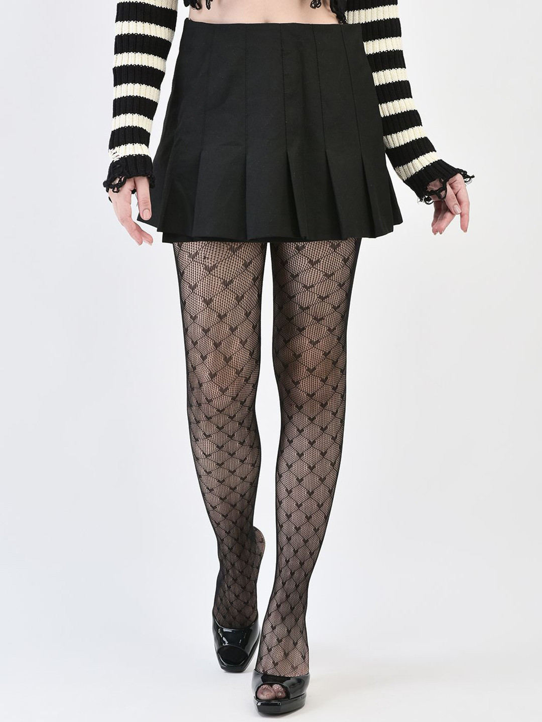 

Brauch Printed Stretchable Stockings, Black