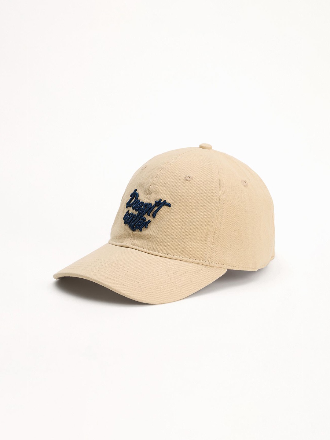 

THE BEAR HOUSE Men Embroidered Pure Cotton Baseball Cap, Cream