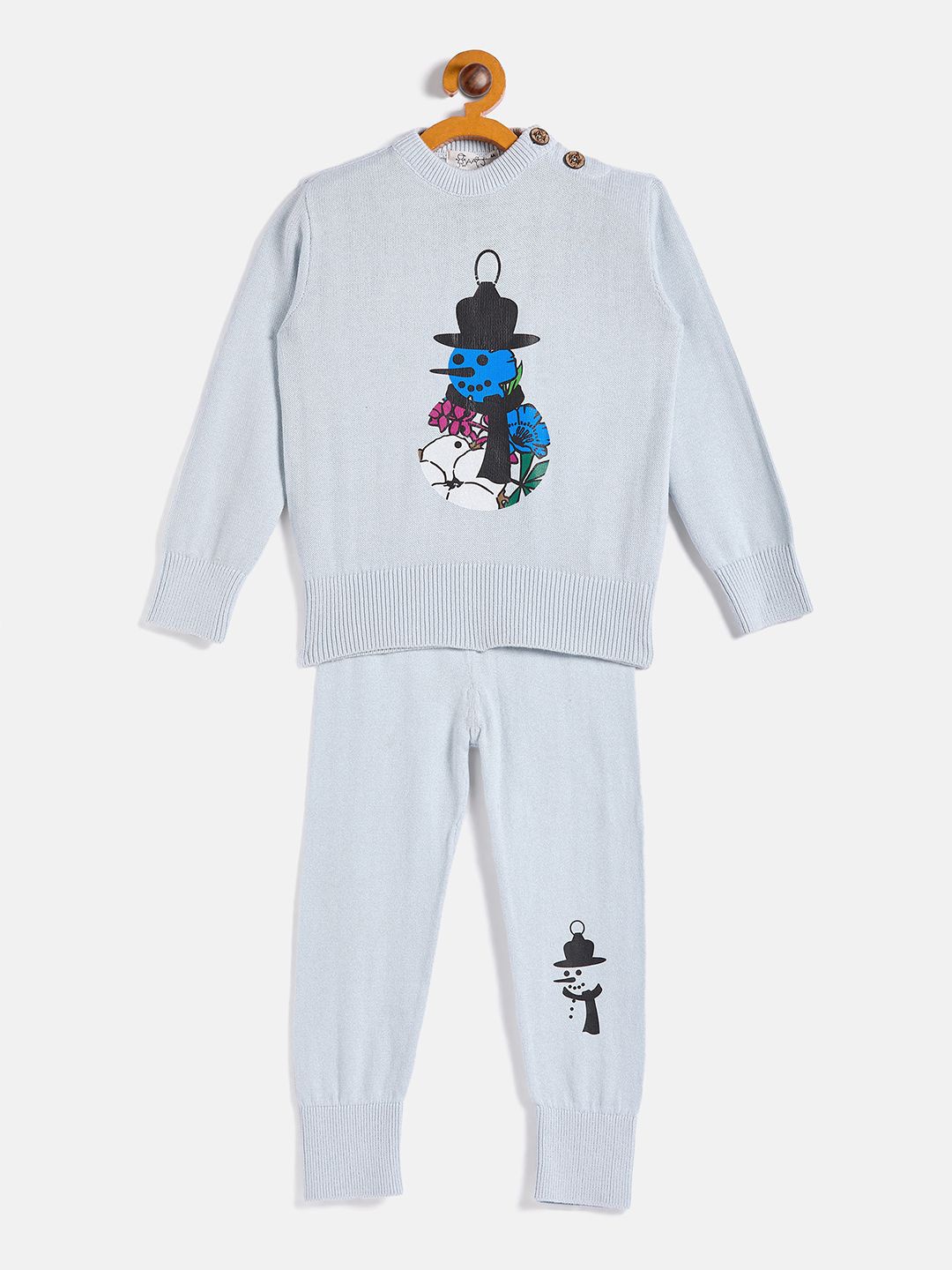 

JWAAQ Kids Unisex Printed Sweatshirt With Joggers, Blue