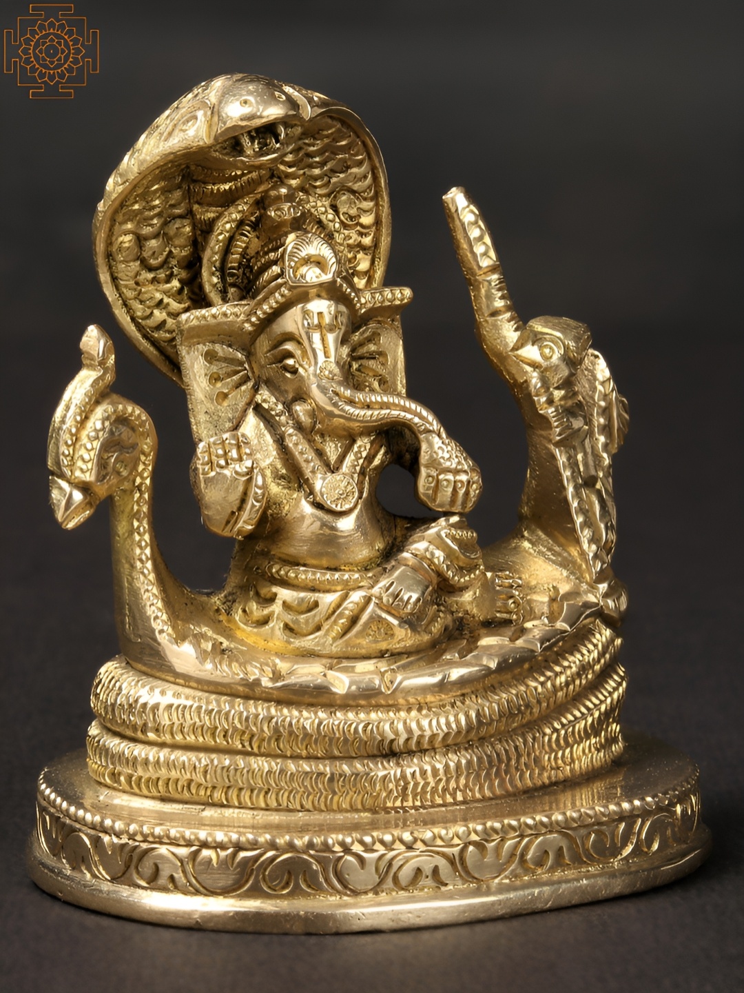 

Exotic India Gold-Toned Lord Ganesha Religious Idol Showpiece