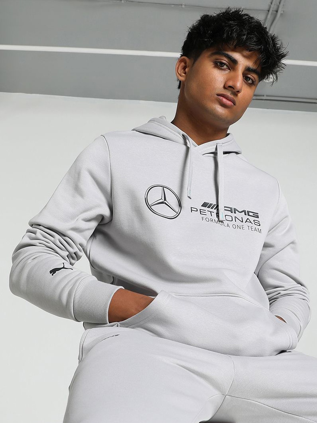 

PUMA Motorsport Men Typography Printed Hooded Sweatshirt, Grey