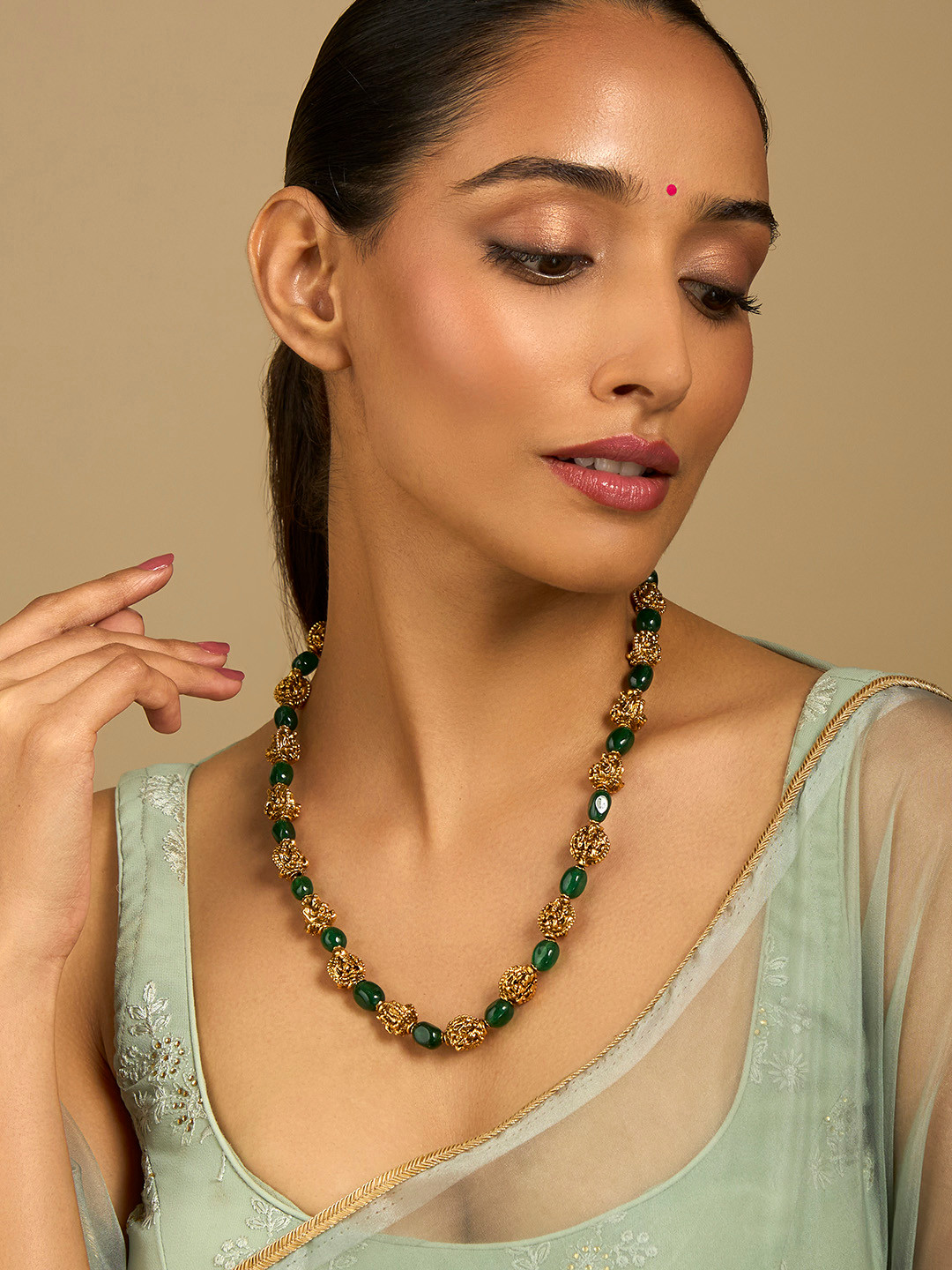

Kushal's Fashion Jewellery Gold-Plated Antique Necklace
