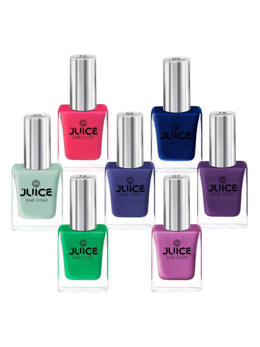 

JUICE Set Of 7 One Coat Long-Lasting Nail Polish - 11ml Each, Multi