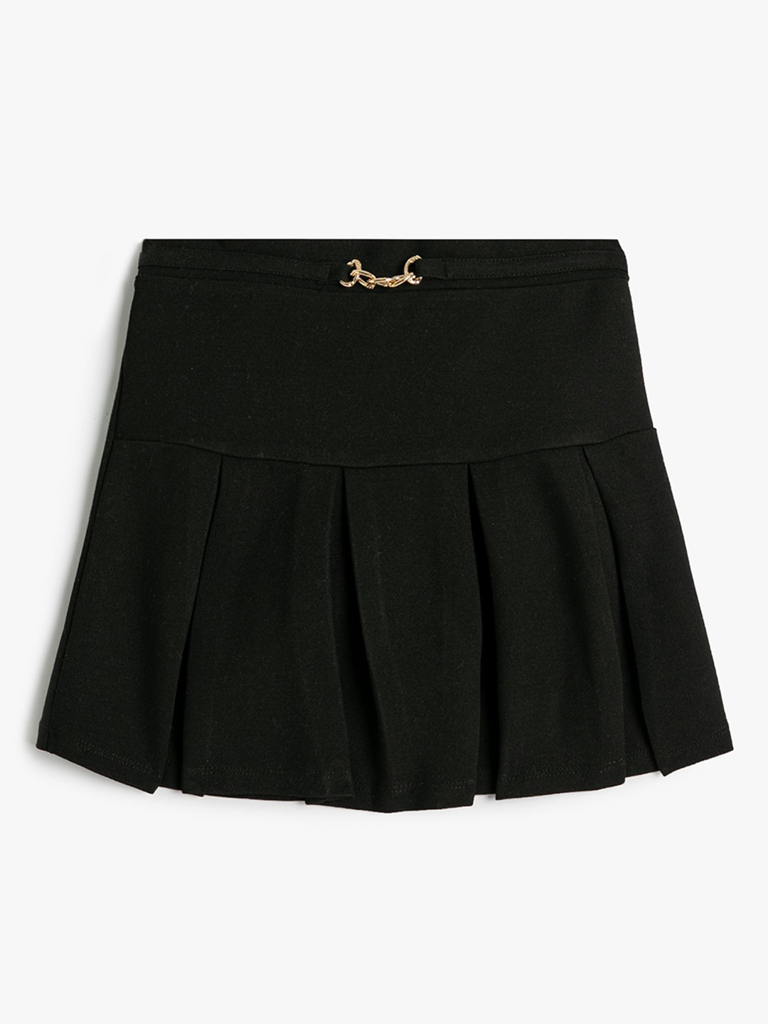 

Koton Girls Solid Flared Mini Skirts, Black