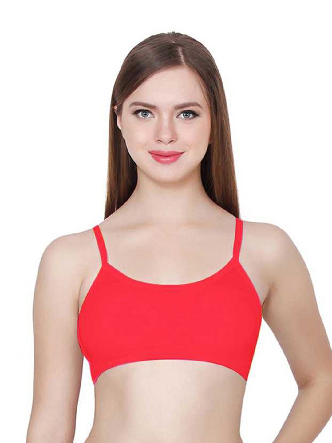 

ComfyStyle Full Coverage Solid Bra, Red