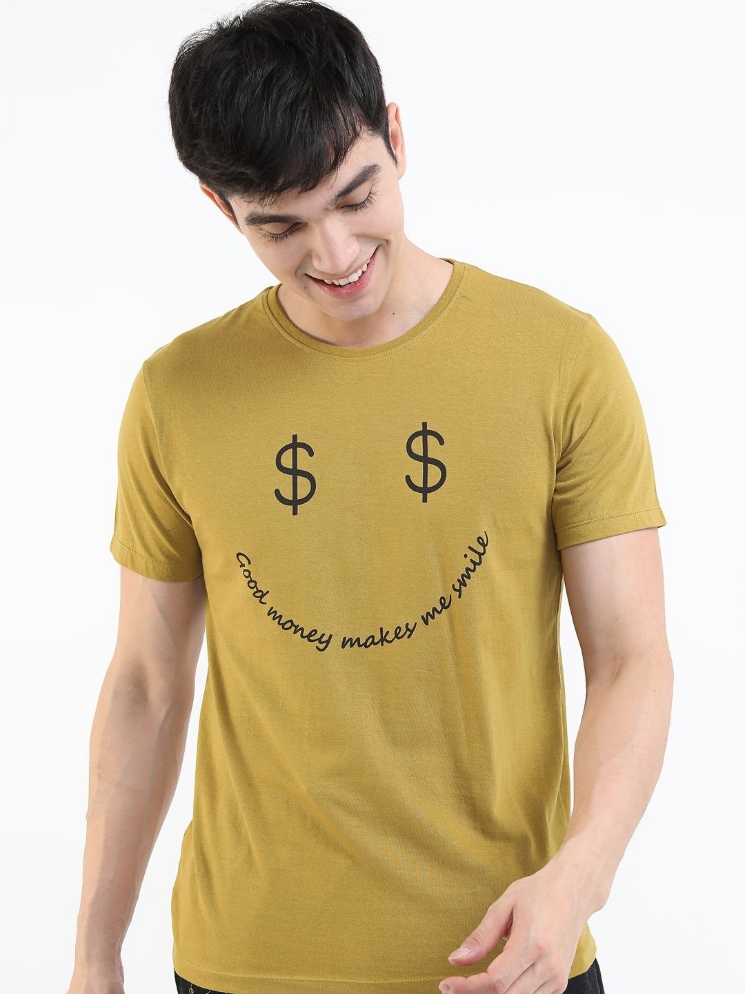 

HIGHLANDER Men Typography Printed Round Neck Slim Fit T-shirt, Olive