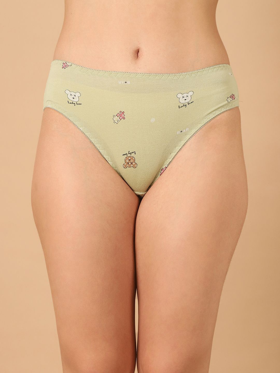 

PrettyCat Printed Cotton Bikini Briefs PC-PA-7019A-GRN-S, Green