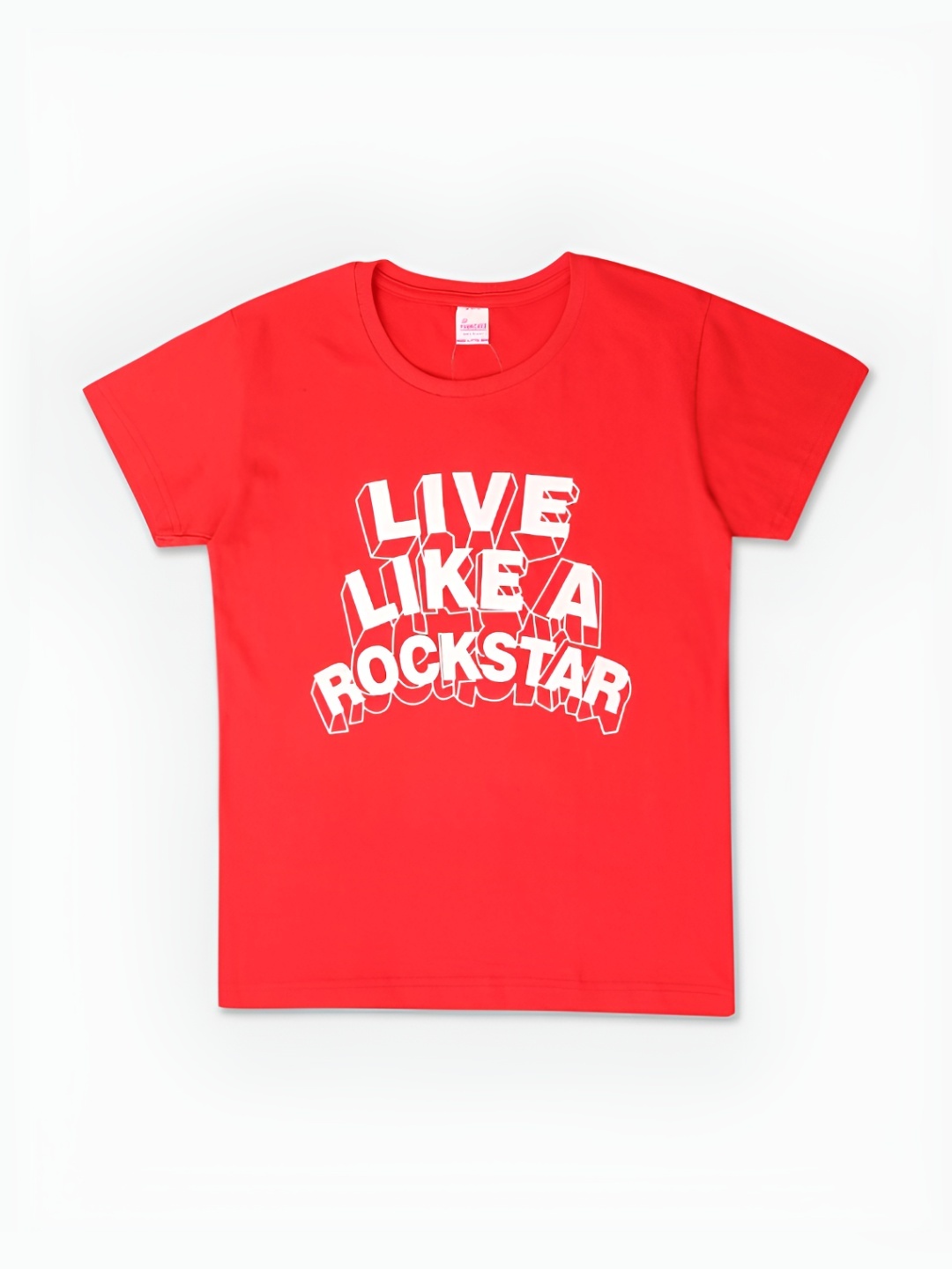 

V-Mart Girls Typography Printed Round Neck Cotton T-Shirt, Red