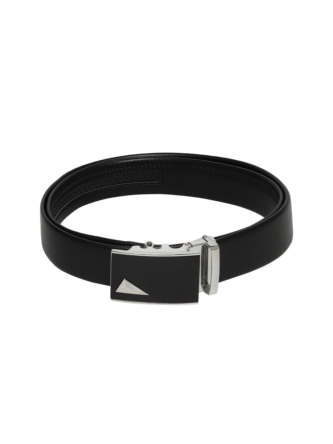 

WINSOME DEAL Men Textured Slider Buckle Closure Formal Belt, Black