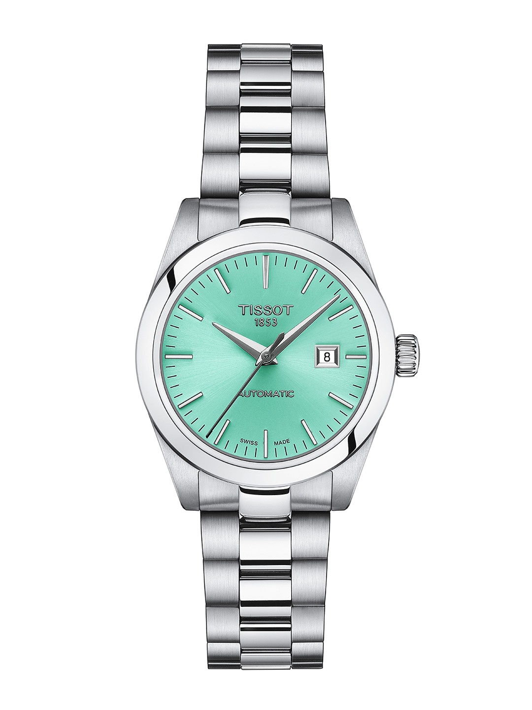 

TISSOT Women Embellished Dial & Stainless Steel Bracelet Style Straps Analogue Automatic Motion Powered Watch, Sea green