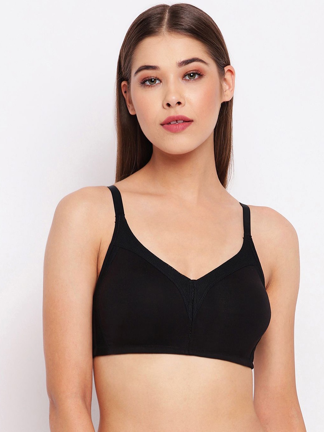 

Enamor Fab-Cool M-Frame Full Support Stretch Cotton Bra Ab75, Black