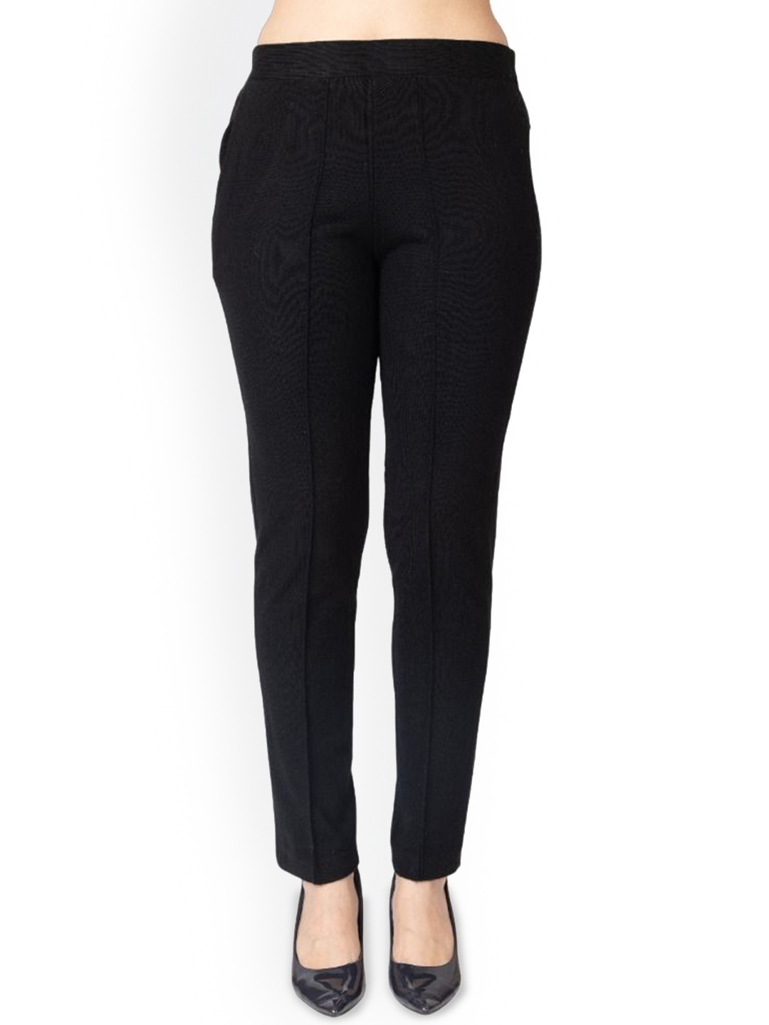 

TWENTY ME Women Comfort High-Rise Easy Wash Trousers, Black
