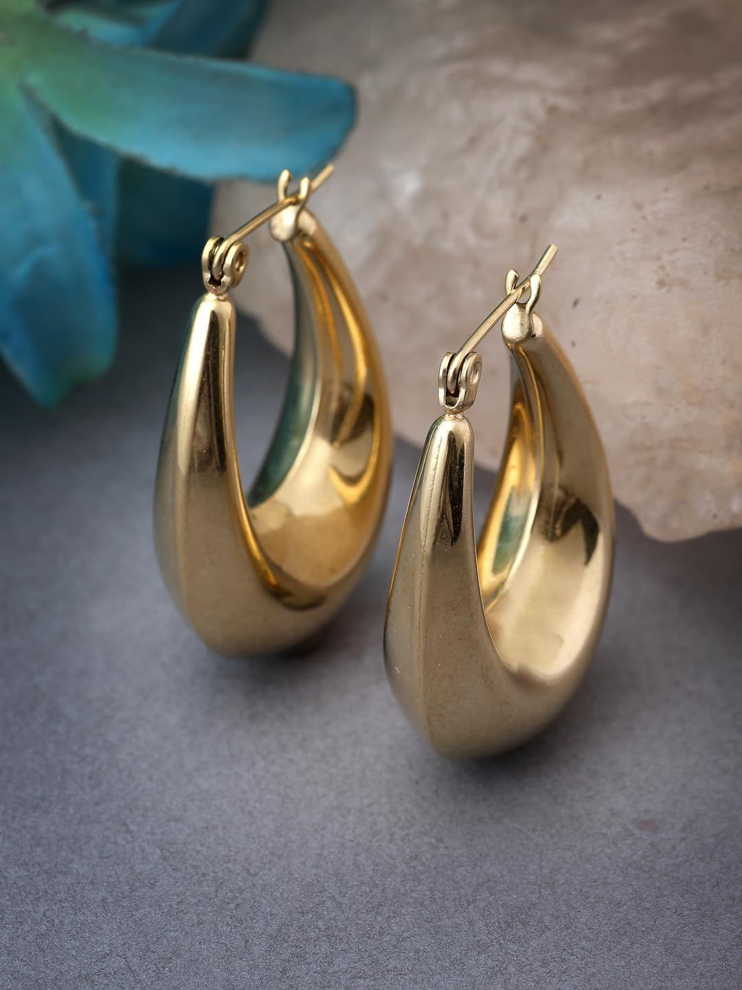 

FIMBUL Circular Half Hoop Earrings, Gold