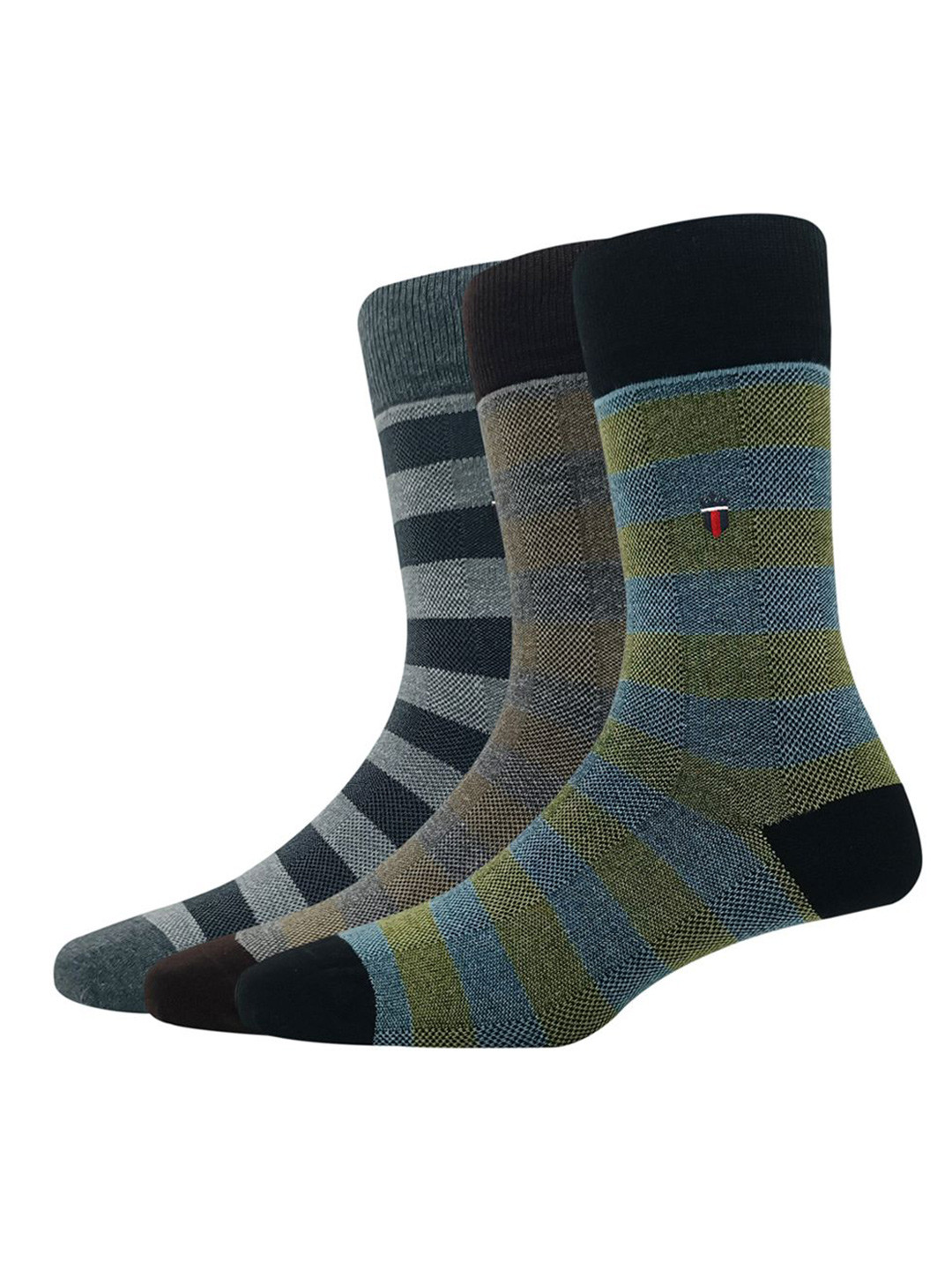 

Louis Philippe Men Pack of 3 Cotton Calf-Length Socks, Black