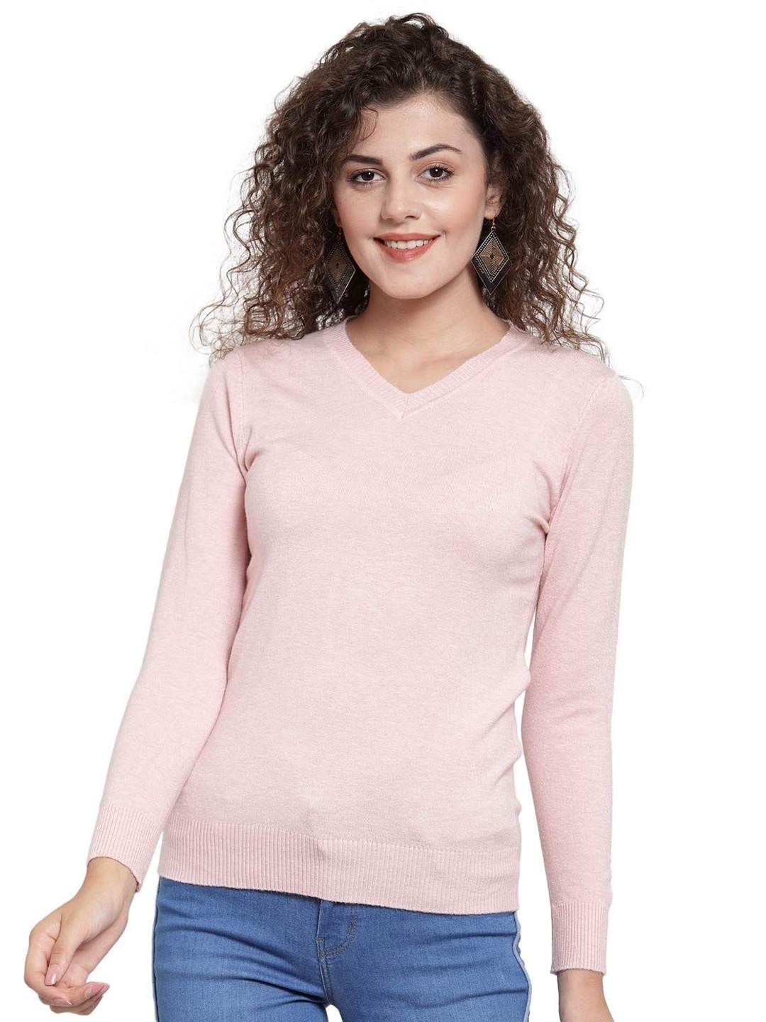 

Global Republic Women Solid V-Neck Top, Pink