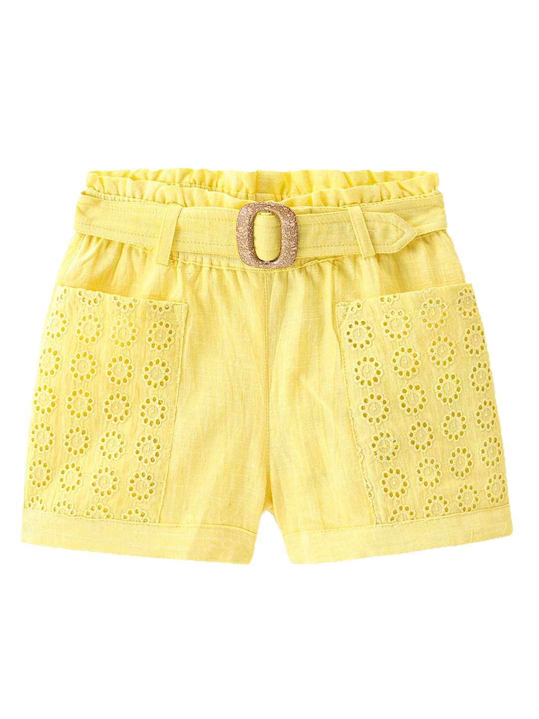 

ARIAS By LARA DUTTA Girls Printed Shorts, Yellow