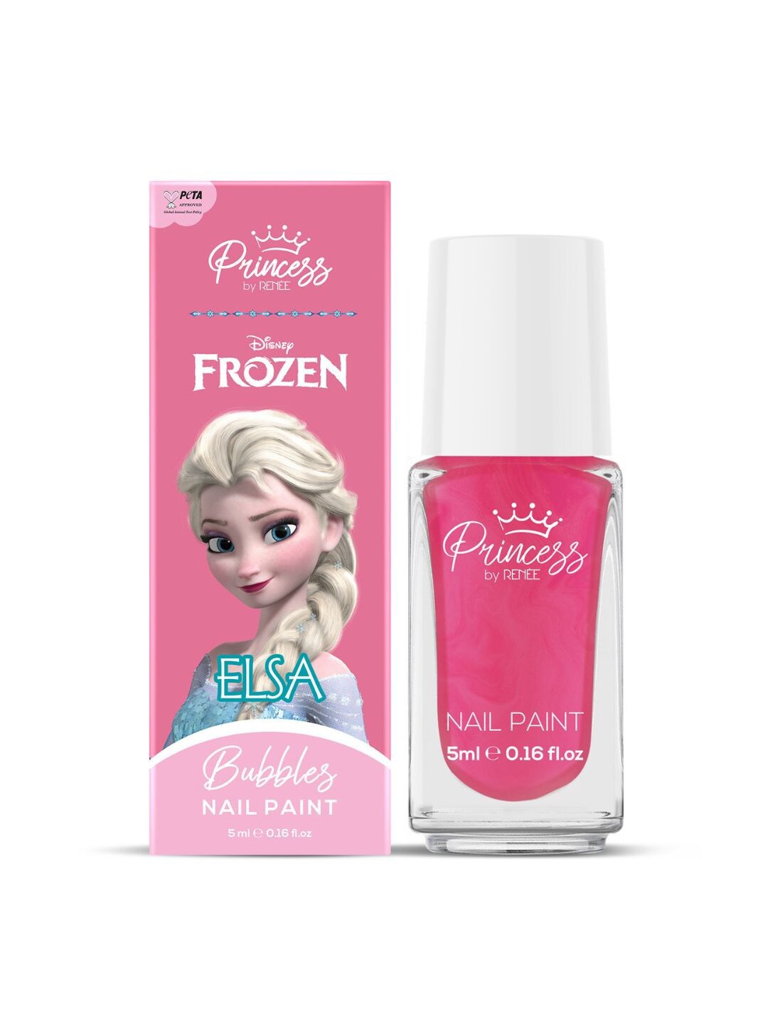 

Renee Princess Disney Frozen Bubbles Nail Paint 5ml - Elsa Pink