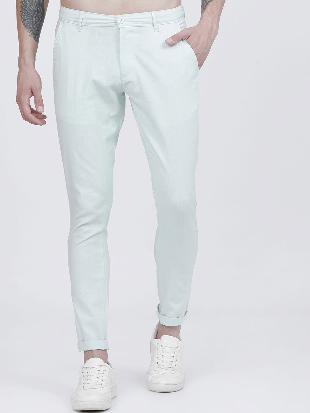 

HIGHLANDER Men Slim Fit Trousers, Blue