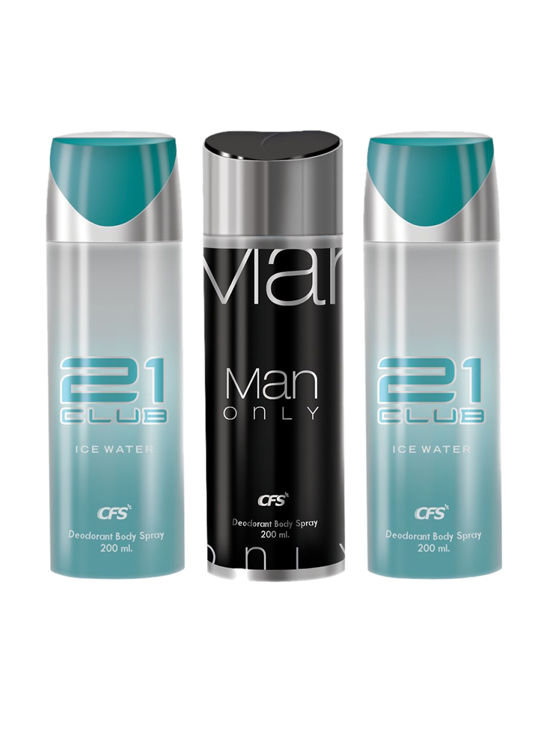 

CFS 21 Club & Man Only Set Of 3 Last Longer Deodorants-200ml Each, Blue