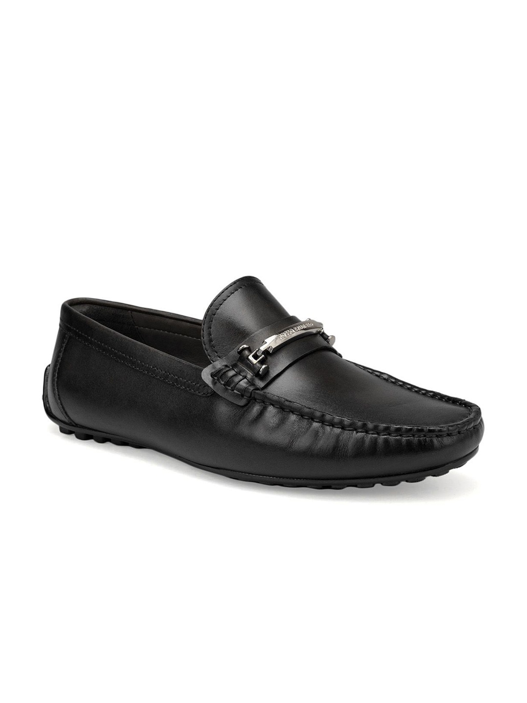 

ROSSO BRUNELLO Men Leather Formal Loafers, Black