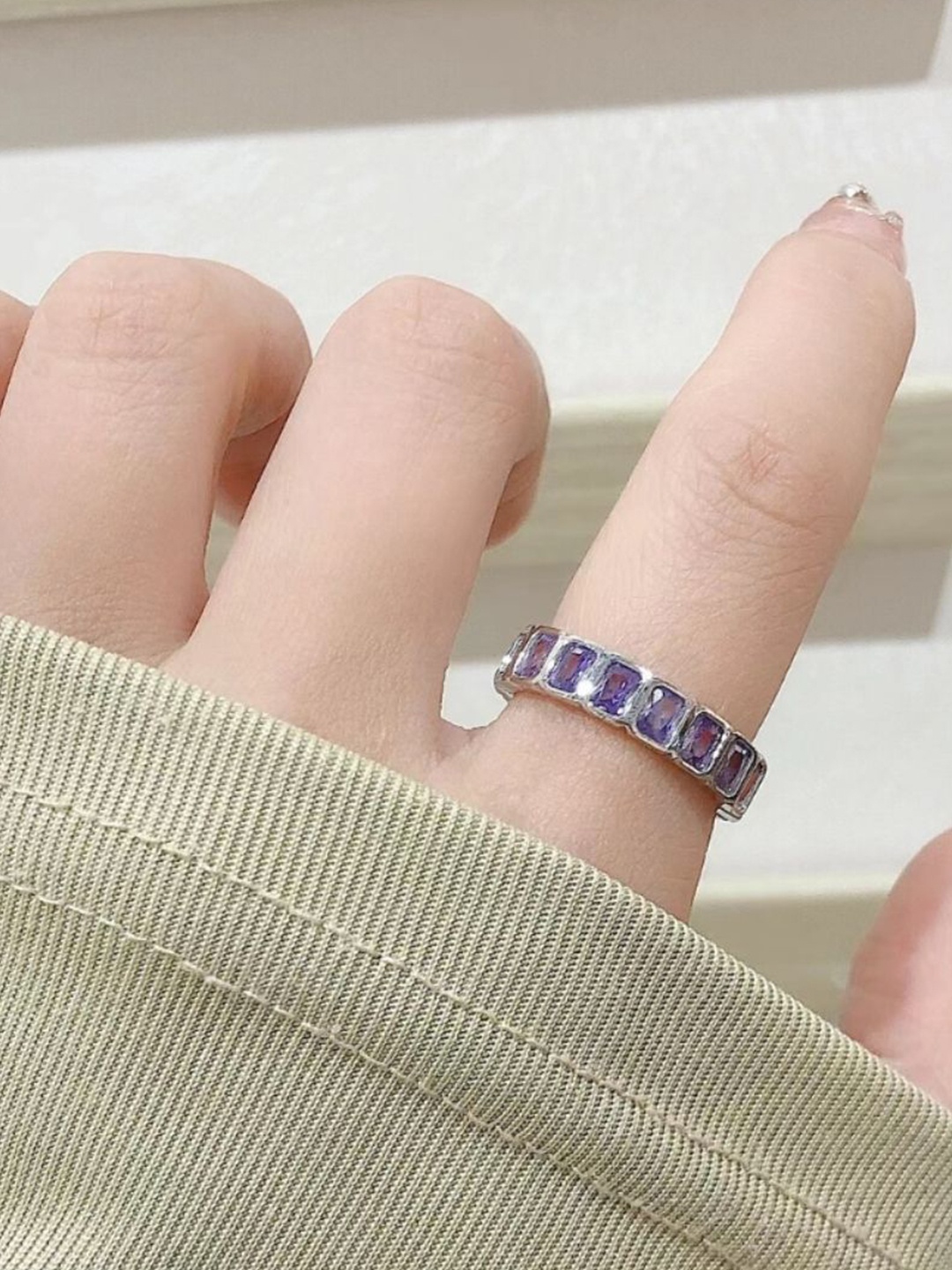 

SALTY Silver Plated Stone Studded Finger Ring