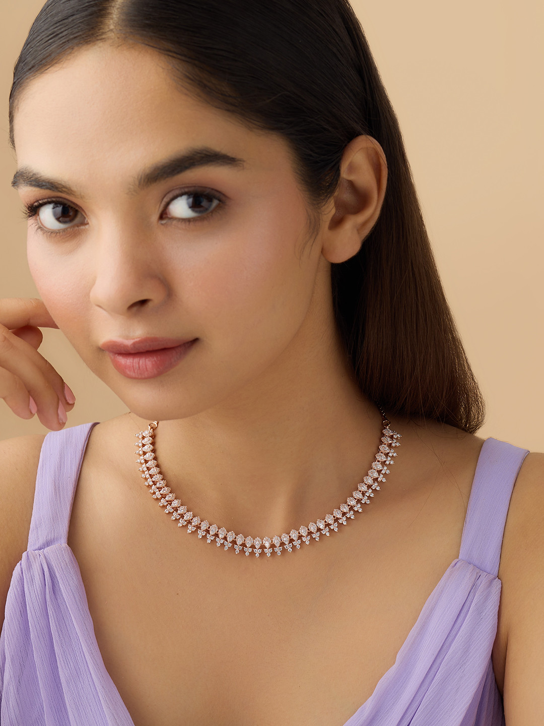 

Kushal's Fashion Jewellery Copper Rose Gold-Plated Necklace